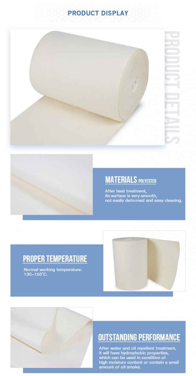 Usado para a agulha industrial do poliéster da poeira collection100% perfurou a tela não tecida do filtro de ar de feltro para o coletor de poeira