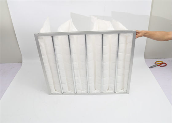Sacos de filtro médios brancos não tecidos do ar da eficiência F7 para o quarto desinfetado